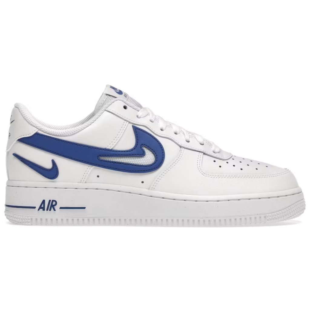 Nike Air Force 1 Low 07 FM Cut Out Swoosh White Game Royal BBNSUPPLY