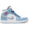 Jordan 1 Mid French Blue Fire Red